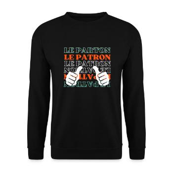 patron ,c'est moi le patron ,design patron - Sweat-shirt Unisexe - noir - Devant - Alina (178cm) & Michal (187cm)