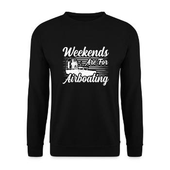 Les week-ends sont pour le marécage d’hydroglisseurs - Sweat-shirt Unisexe - noir - Devant - Alina (178cm) & Michal (187cm)