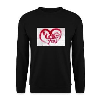 I love you - Unisex Sweatshirt - black - Front - Alina (178cm) & Michal (187cm)