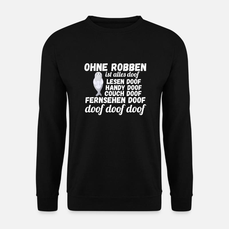 Seehund Seelöwe Robbe - Unisex Pullover - Schwarz