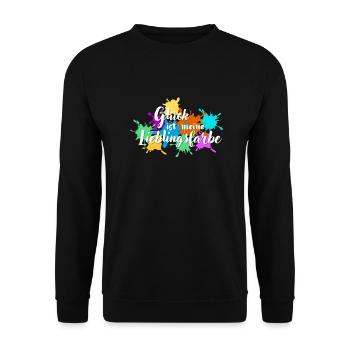 Glück ist meine Lieblingsfarbe - Unisex Pullover - Schwarz - Vorne - Alina (178cm) & Michal (187cm)
