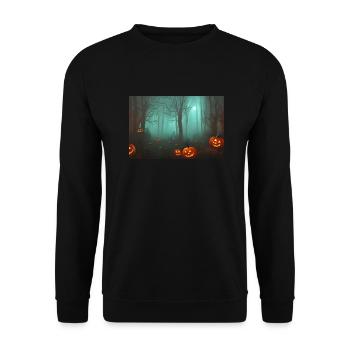 Halloween pumpkin - Unisex Sweatshirt - black - Front - Alina (178cm) & Michal (187cm)