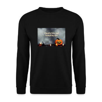 Halloween pumpkin - Unisex Sweatshirt - black - Front - Alina (178cm) & Michal (187cm)