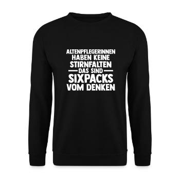 Pflege Pflegekraft AltenPflegerinin - Unisex Pullover - Schwarz - Vorne - Alina (178cm) & Michal (187cm)