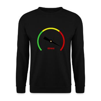 Stress-o-Meter - Unisex Pullover - Schwarz - Vorne - Alina (178cm) & Michal (187cm)