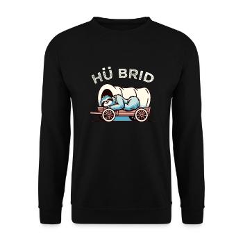 Hü Brid - Lustiges Hybrid Auto - Faultier - Unisex Pullover - Schwarz - Vorne - Alina (178cm) & Michal (187cm)