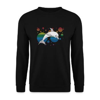 Delfin - Unisex Pullover - Schwarz - Vorne - Alina (178cm) & Michal (187cm)