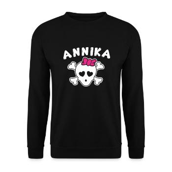 Piratin Annika Design für Mädchen und Frauen - Unisex Pullover - Schwarz - Vorne - Alina (178cm) & Michal (187cm)