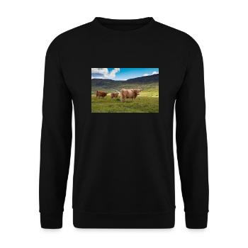 Scottish Highland cattle - Unisex Sweatshirt - black - Front - Alina (178cm) & Michal (187cm)