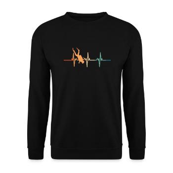 Heartbeat Scuba Diving - Unisex Sweatshirt - black - Front - Alina (178cm) & Michal (187cm)