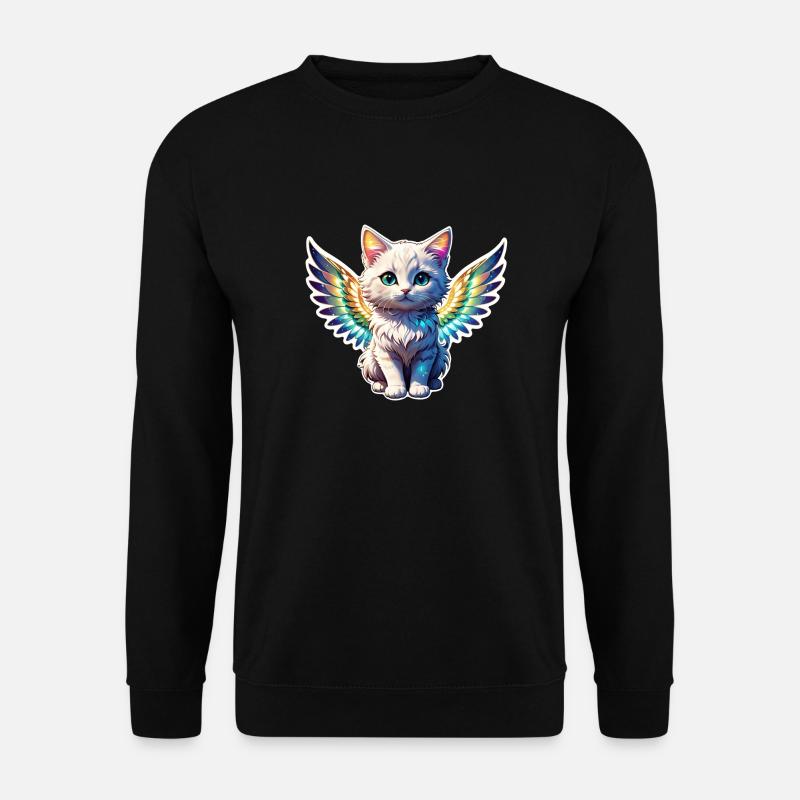 Katze mit Flügeln - Unisex Pullover - Schwarz