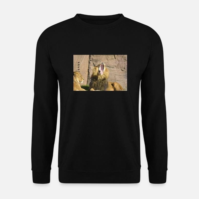 lion with open mouth CSC 0877 - Unisex Sweatshirt - black
