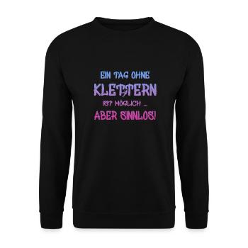 klettern Kletterer Boulderer klettern bouldern - Unisex Pullover - Schwarz - Vorne - Alina (178cm) & Michal (187cm)