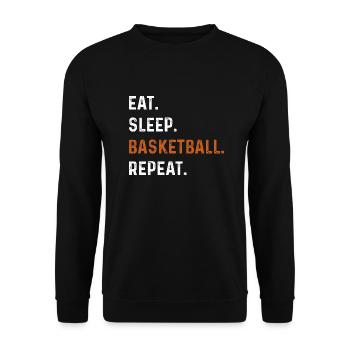 Eat Sleep Basketball Repeat Gift - Unisex Sweatshirt - black - Front - Alina (178cm) & Michal (187cm)