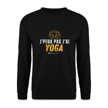 je peu pas j'ai yoga - Sweat-shirt Unisexe - noir - Devant - Alina (178cm) & Michal (187cm)