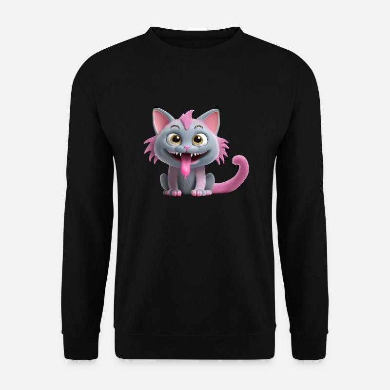 Chat monstre effrayant et mignon - Sweat-shirt Unisexe - noir