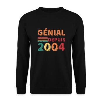 génial depuis 2004 - cadeau d'anniversaire - Sweat-shirt Unisexe - noir - Devant - Alina (178cm) & Michal (187cm)
