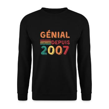 Awesome since 2007 - Gift from anniversair - Unisex Sweatshirt - black - Front - Alina (178cm) & Michal (187cm)