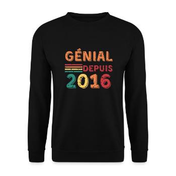 Birthday gift - awesome since 2016 - Unisex Sweatshirt - black - Front - Alina (178cm) & Michal (187cm)