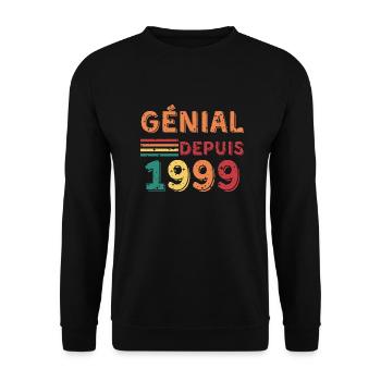 Birthday gift - awesome since 1999 - Unisex Sweatshirt - black - Front - Alina (178cm) & Michal (187cm)