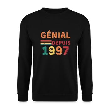 Awesome Since 1997 - Birthday Gift - Unisex Sweatshirt - black - Front - Alina (178cm) & Michal (187cm)