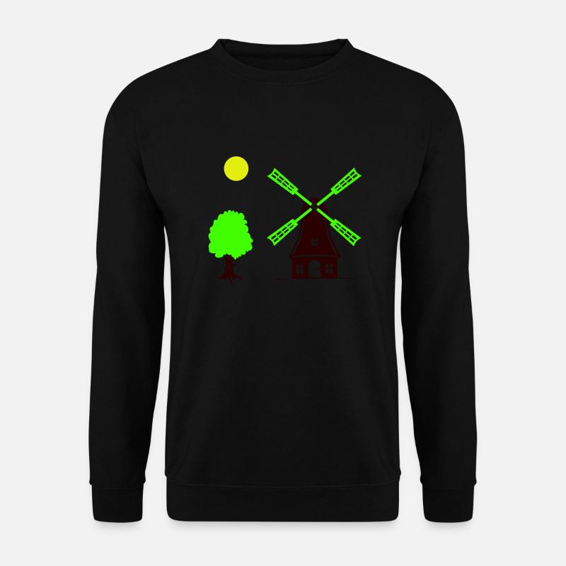 windmühle baum - Unisex Pullover - Schwarz