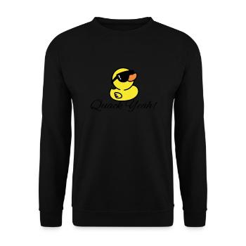 Femmes Quak Yeah Funny Duck - Sweat-shirt Unisexe - noir - Devant - Alina (178cm) & Michal (187cm)
