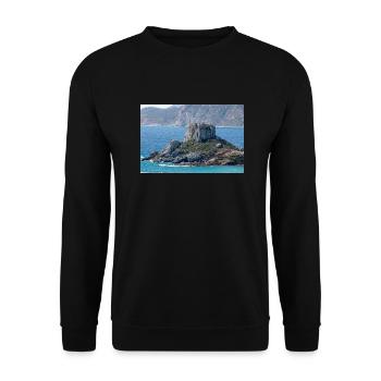 Landscape view of Kastri Island near Kampos town - Unisex Sweatshirt - black - Front - Alina (178cm) & Michal (187cm)
