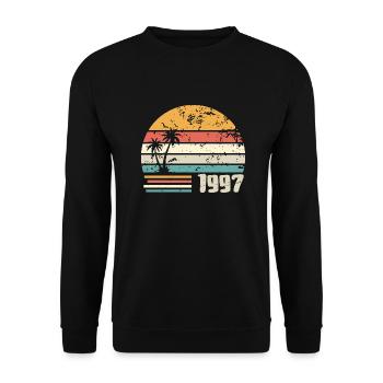 1997 Birthday Gift - Made in 1997 Retro 1997 - Unisex Sweatshirt - black - Front - Alina (178cm) & Michal (187cm)