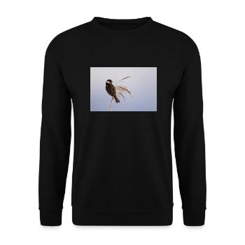 Bunting On Reeds - Unisex Sweatshirt - black - Front - Alina (178cm) & Michal (187cm)