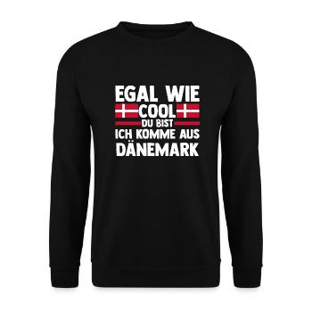 Danes Danish Denmark - Unisex Sweatshirt - black - Front - Alina (178cm) & Michal (187cm)