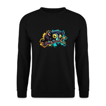 Black lemur - Unisex Sweatshirt - black - Front - Alina (178cm) & Michal (187cm)