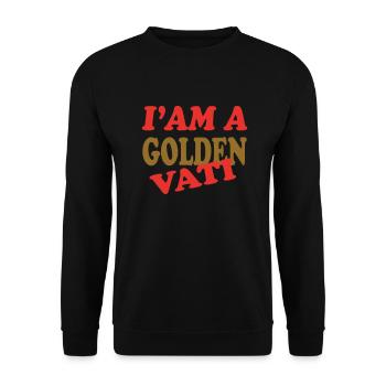 GOLDENER VATI - Unisex Pullover - Schwarz - Vorne - Alina (178cm) & Michal (187cm)