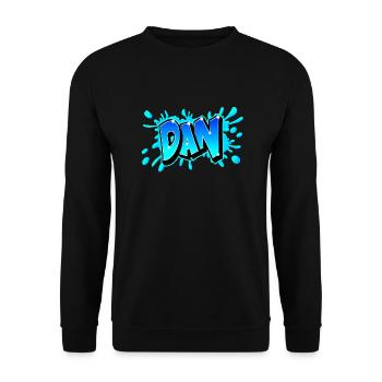 BLUE DAN GRAFFITI - Unisex Pullover - Schwarz - Vorne - Alina (178cm) & Michal (187cm)