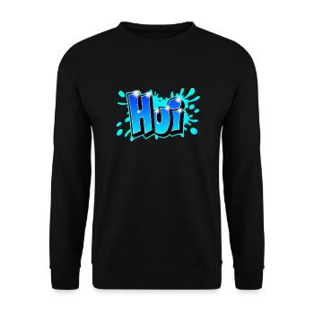 Graffiti "Hui" printable on any medium! - Unisex Sweatshirt - black - Front - Alina (178cm) & Michal (187cm)