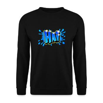 Graffiti name "HAI" Printable any medium! - Unisex Sweatshirt - black - Front - Alina (178cm) & Michal (187cm)