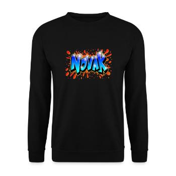 Graffiti NOVAK Splash Red Child Gift - Unisex Sweatshirt - black - Front - Alina (178cm) & Michal (187cm)