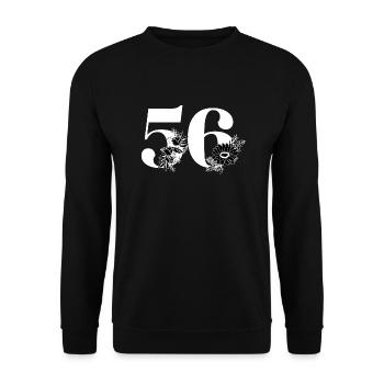 Number 56 Black Floral - 56th Floral Birthday - Unisex Sweatshirt - black - Front - Alina (178cm) & Michal (187cm)