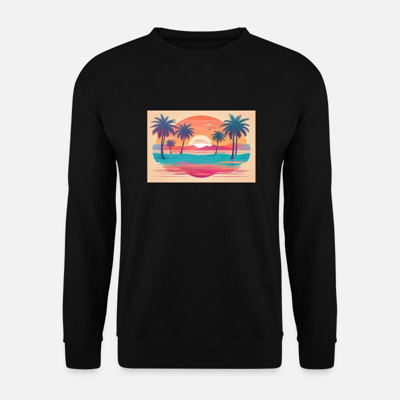 a retro sunset - Unisex Pullover - Schwarz