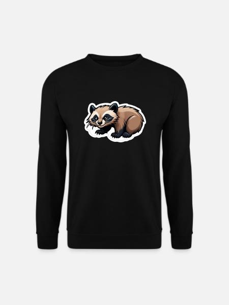 Vielfraß Baby Skandinavien Wildtier Sticker Järv - Unisex Pullover - Schwarz