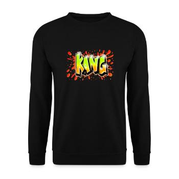 KANG GRAFFITI NAME PRINT - Sweat-shirt Unisexe - noir - Devant - Alina (178cm) & Michal (187cm)