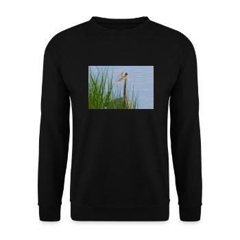 Heron - Unisex Sweatshirt - black - Front - Alina (178cm) & Michal (187cm)