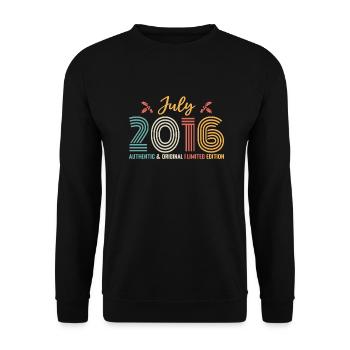 July 2016 birthday July 2016 July - Unisex Sweatshirt - black - Front - Alina (178cm) & Michal (187cm)