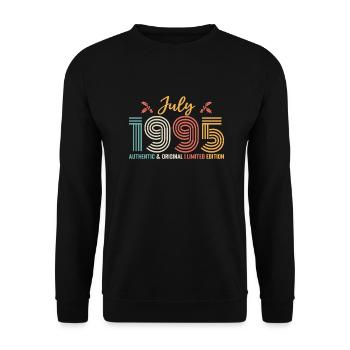 July 1995 Birthday July 1995 July - Unisex Sweatshirt - black - Front - Alina (178cm) & Michal (187cm)