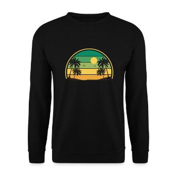 Retro Sommer Sonnenuntergang - Unisex Pullover - Schwarz - Vorne - Alina (178cm) & Michal (187cm)