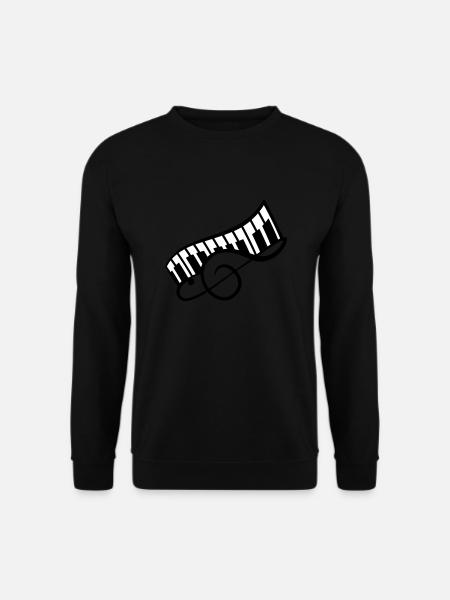 Music Notenschlüssel Note Piano Keybord Klavier - Unisex Pullover - Schwarz