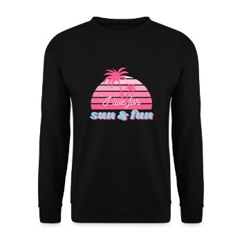 Sun & fun shirt - Unisex Sweatshirt - black - Front - Alina (178cm) & Michal (187cm)