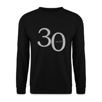 30. 30 ANS. 30e ANNIVERSAIRE. ANNIVERSAIRE 30 ANS. - Sweat-shirt Unisexe - noir - Devant - Alina (178cm) & Michal (187cm)