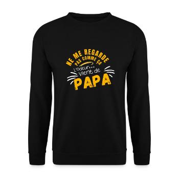 Don't look at me like that -humor baby - Unisex Sweatshirt - black - Front - Alina (178cm) & Michal (187cm)