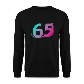 Numéro 65 multicolore - Sweat-shirt Unisexe - noir - Devant - Alina (178cm) & Michal (187cm)